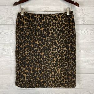 Talbots Wool Blend Animal Print Skirt Size 6P